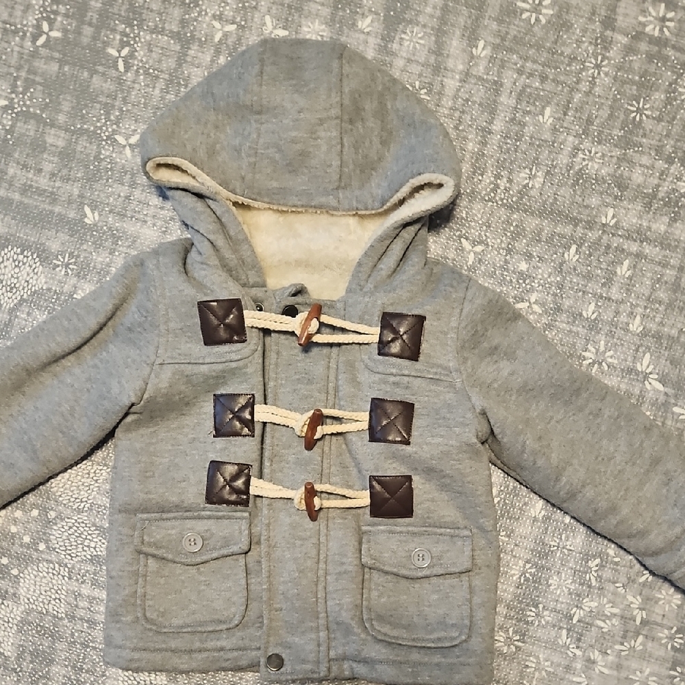 Cozy Gray Kids Toggle Coat